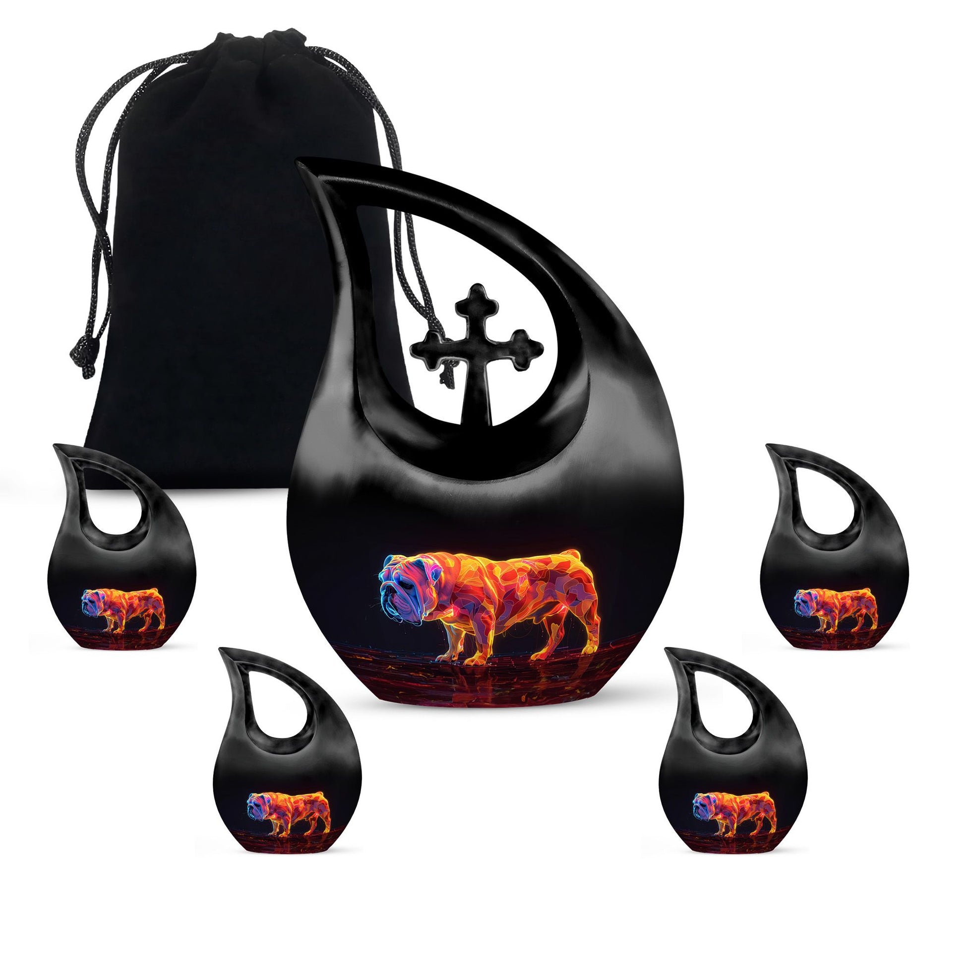 Inferno Bully Dog Cremation Urns For Human Ashes - Urn Set For Ashes