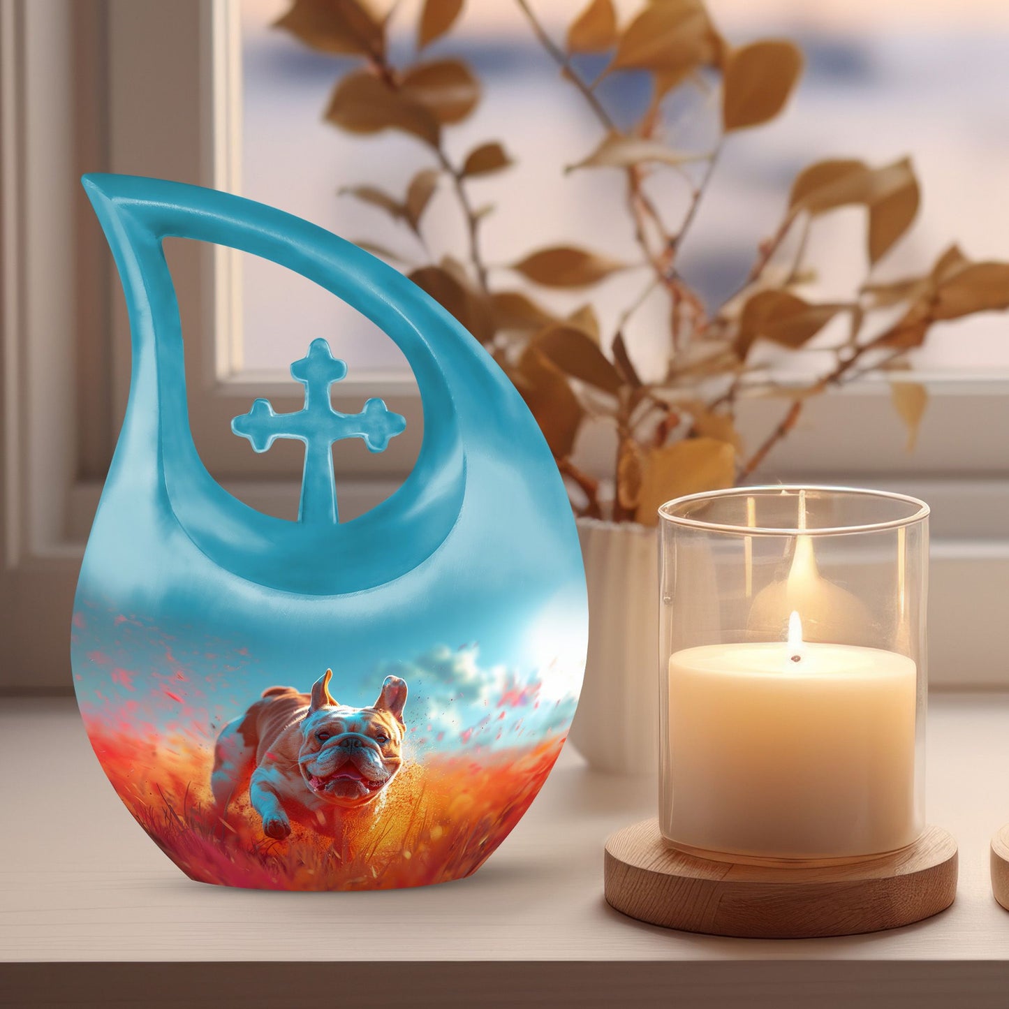 10 inch Crimson Frolic Urn 