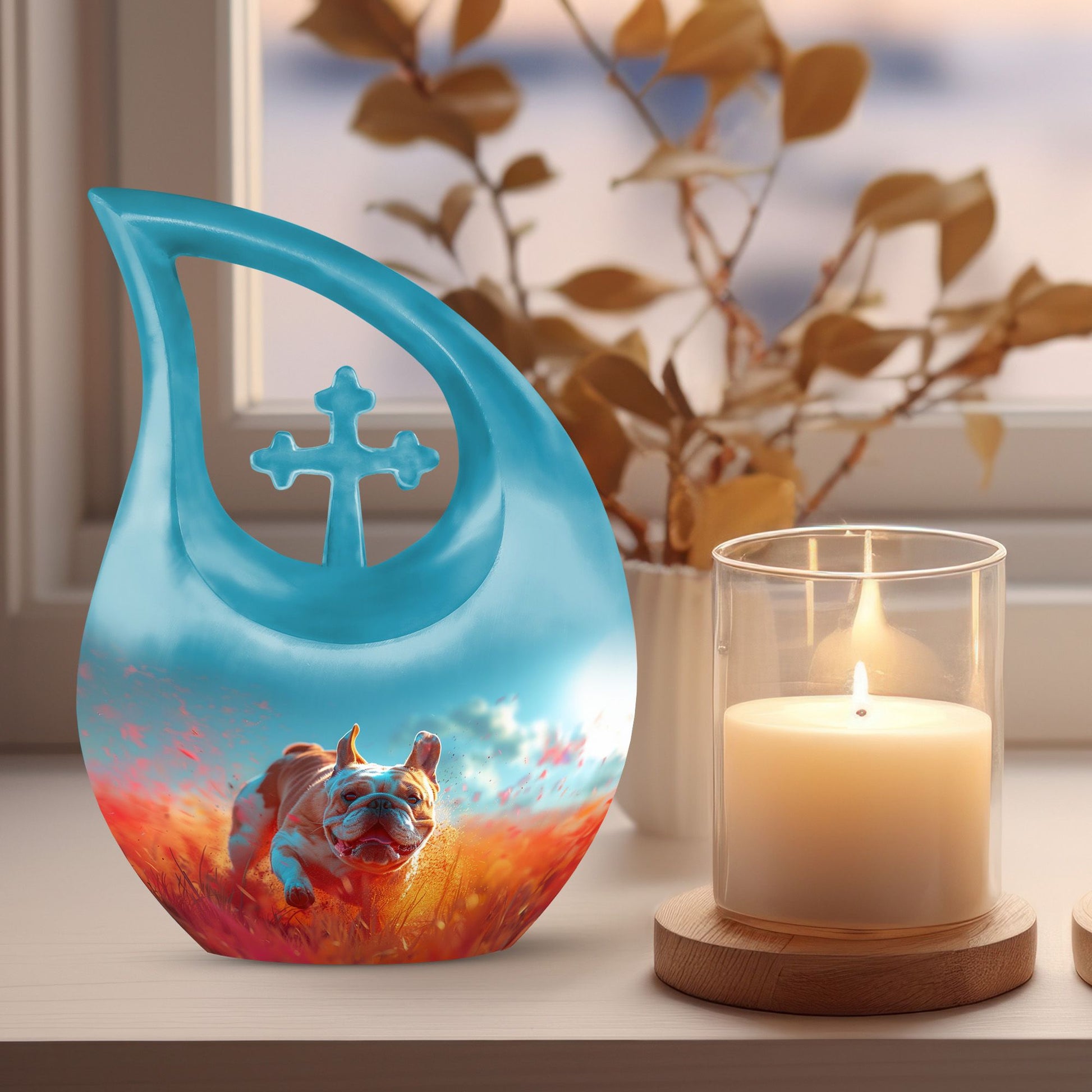10 inch Crimson Frolic Urn 