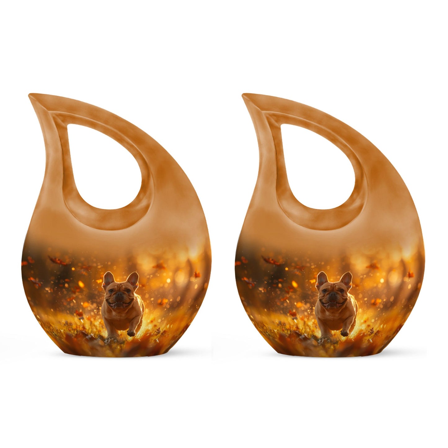 Golden Bulldog Memorial Tribute Urn - Pet Cremation Urns For Funeral