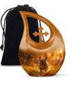 Golden Bulldog Memorial Tribute Urn - Pet Cremation Urns For Funeral