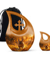 Golden Bulldog Memorial Tribute Urn - Pet Cremation Urns For Funeral