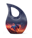 Fiery Bulldog Memorial Ashes Urn - Large Cremation Urn For Pets