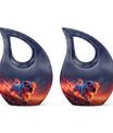Fiery Bulldog Memorial Ashes Urn - Large Cremation Urn For Pets