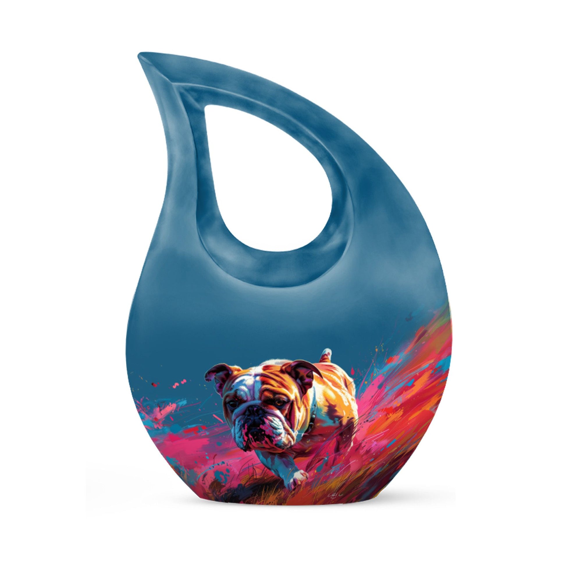 Vibrant Memorial Ashes Urn - Bulldog Funeral Cremation Urn For Pets