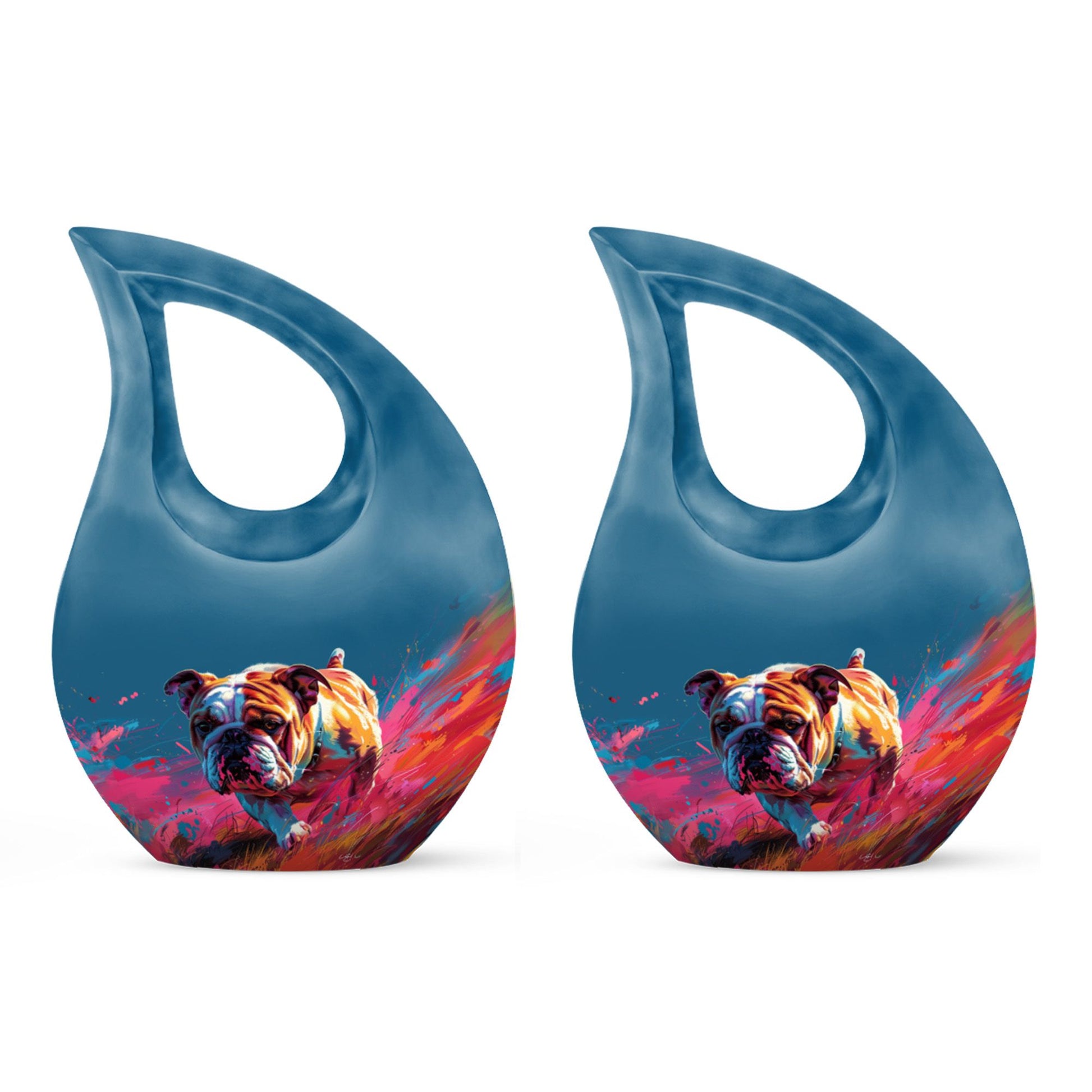 Vibrant Memorial Ashes Urn - Bulldog Funeral Cremation Urn For Pets