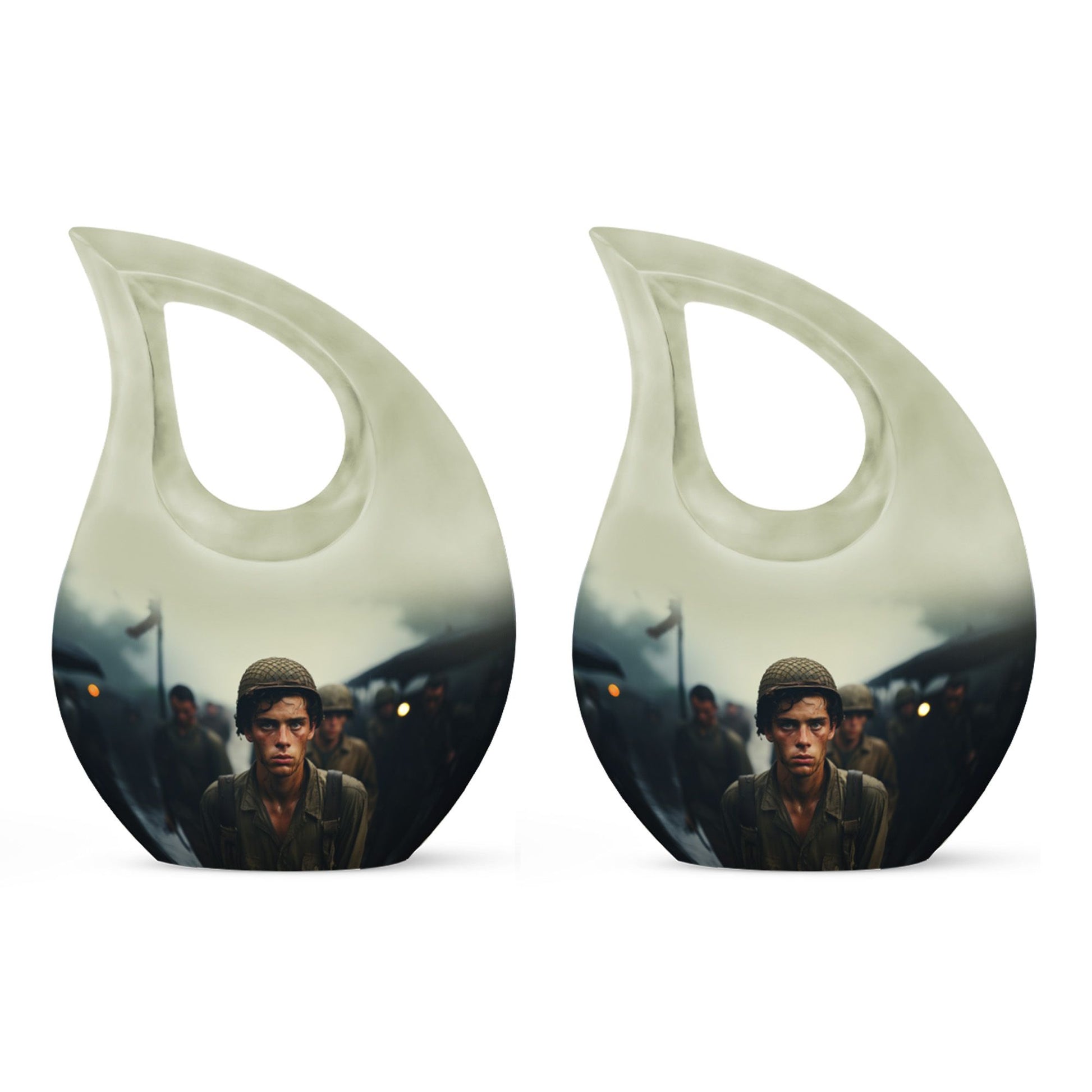 Soldier Urn Memorial For Adult Men & Women - Veteran Cremation Urn