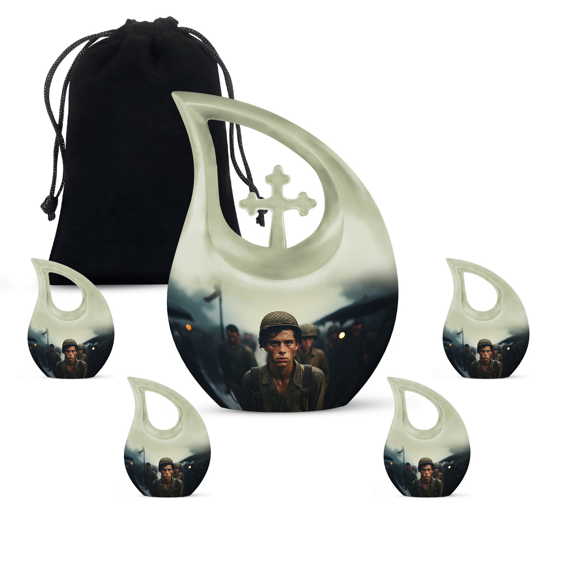 Soldier Urn Memorial For Adult Men & Women - Veteran Cremation Urn