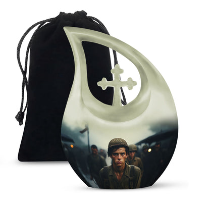 Personalized Military Cremation Urn for Adult - 10-inch, 200 cu in - Yatskia
