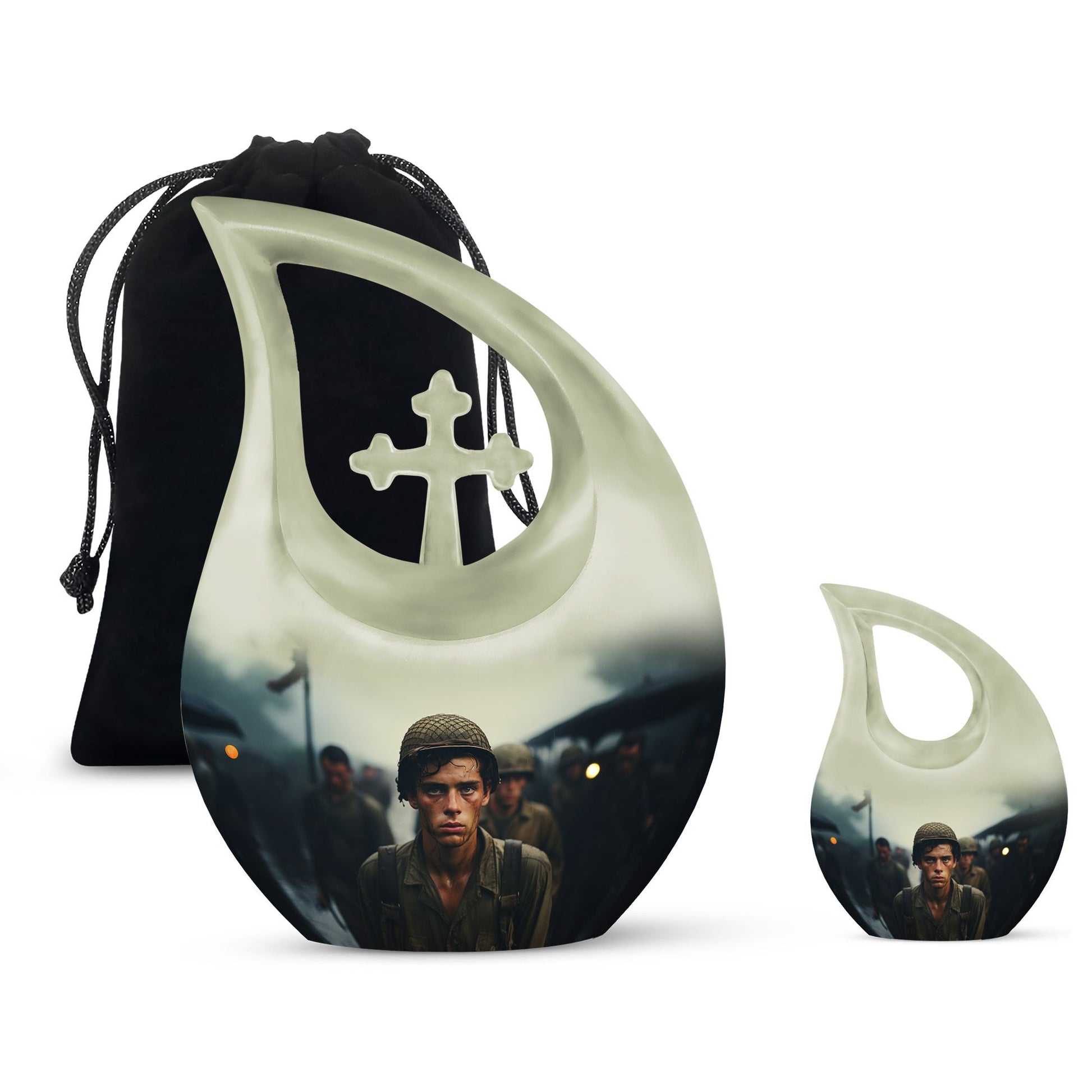 Soldier Urn Memorial For Adult Men & Women - Veteran Cremation Urn