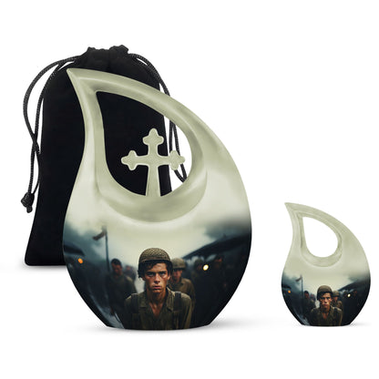 Personalized Military Cremation Urn for Adult - 10-inch, 200 cu in - Yatskia