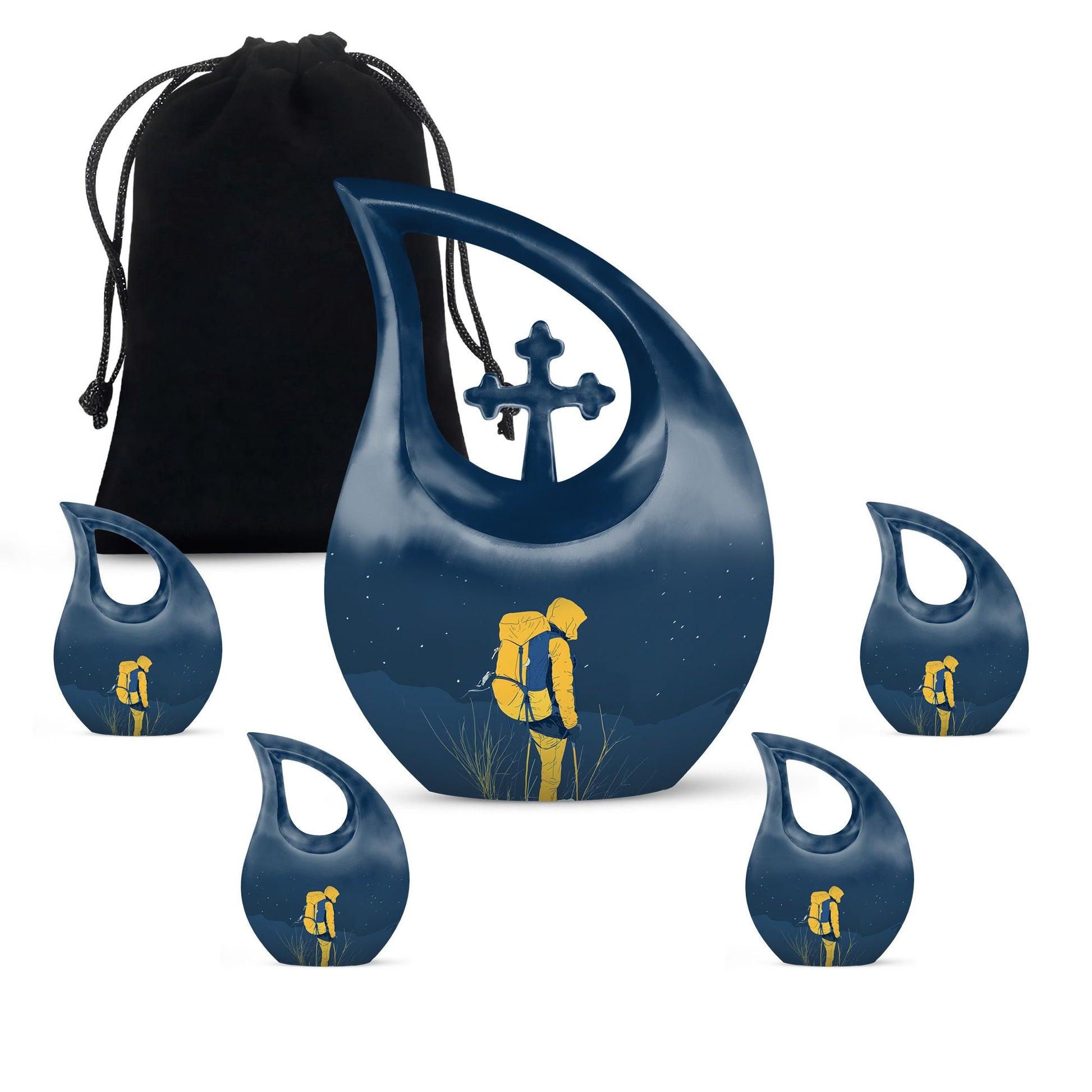 10-inch Night Trek Cross Drop design urn,