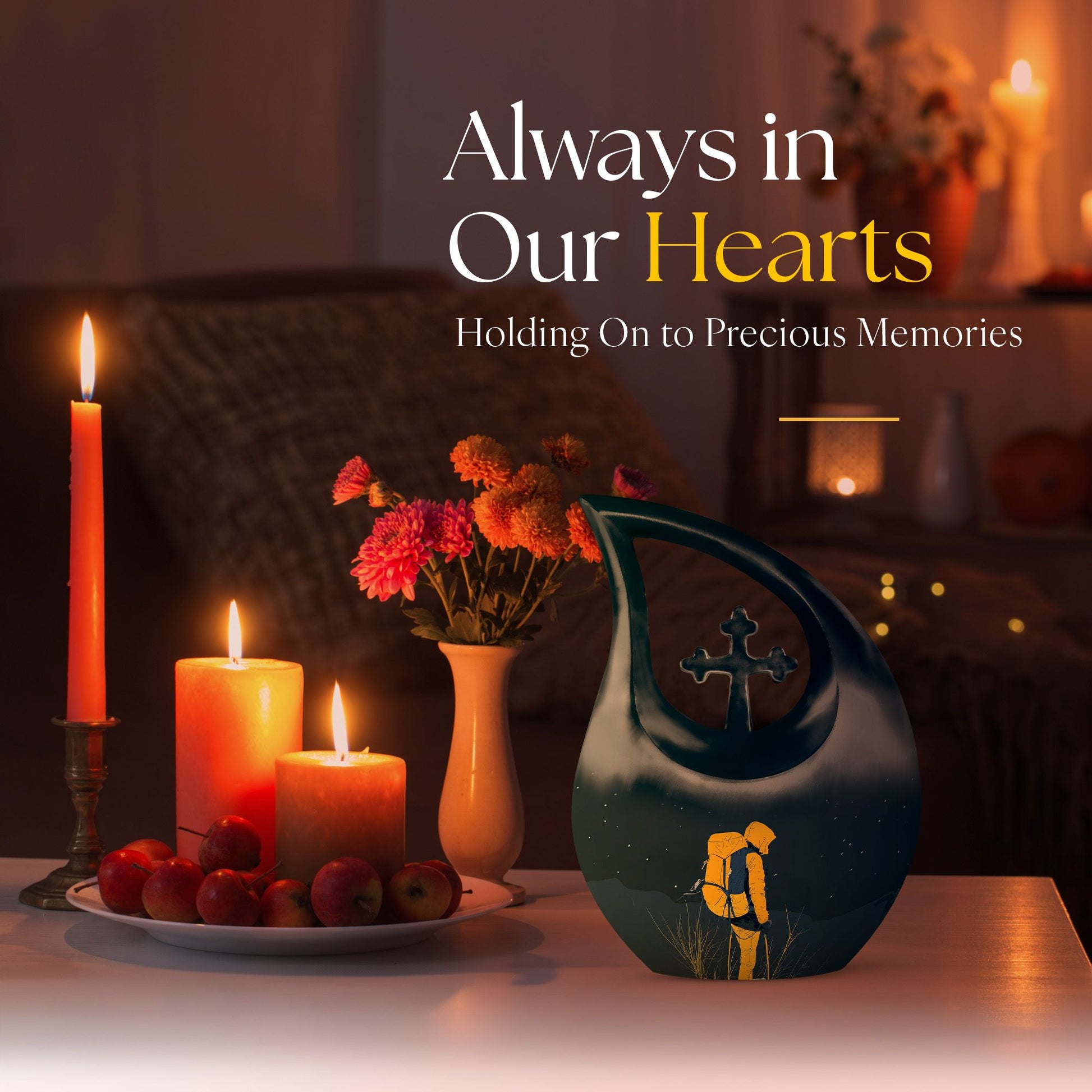 10-inch Night Trek Cross Drop design urn,