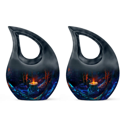 Personalized Fire Cremation Urn for Women - 10-inch, 200 cu in - Yatskia