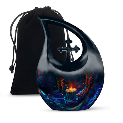 Personalized Fire Cremation Urn for Women - 10-inch, 200 cu in - Yatskia