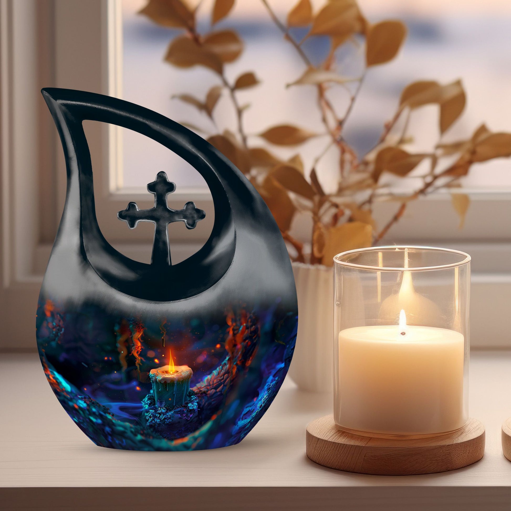 10 Inch Mystic Flame Urn 