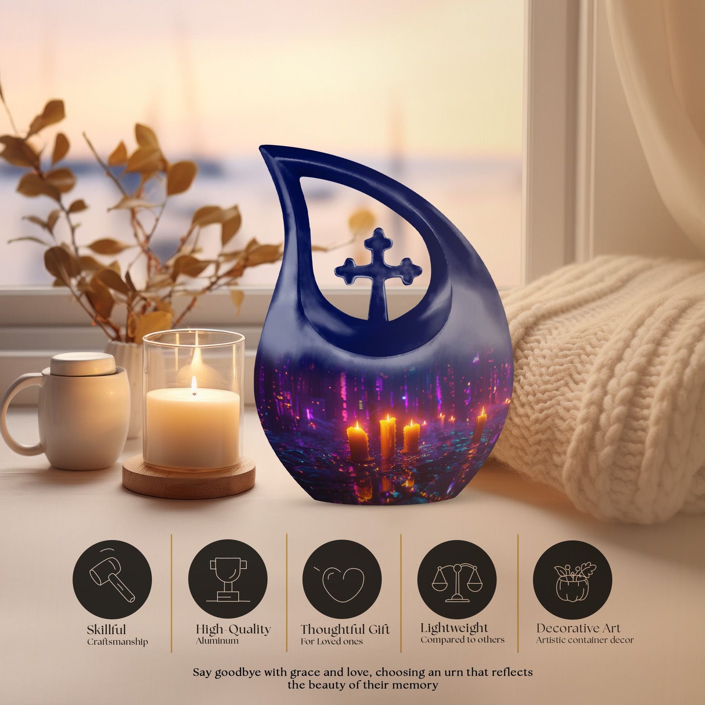 10-inch Luminescent Calm Urn,