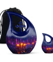 Neon City Memorial Urn For Females - Glowing Candles Cremation Urn