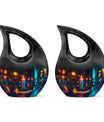 Glowing Candle Memorial Tribute Urn - Neon Urn For Male & Female