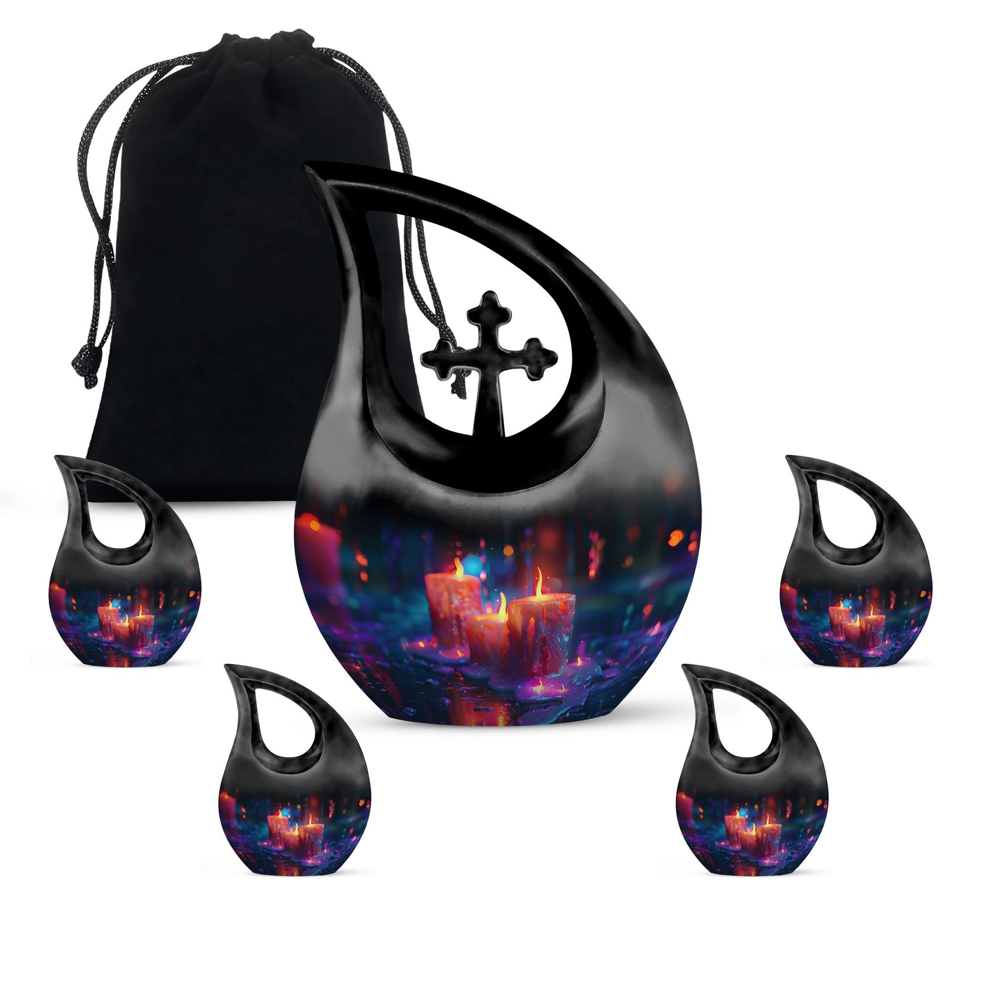 10 inch Neon Melting Cross Drop Large Urn