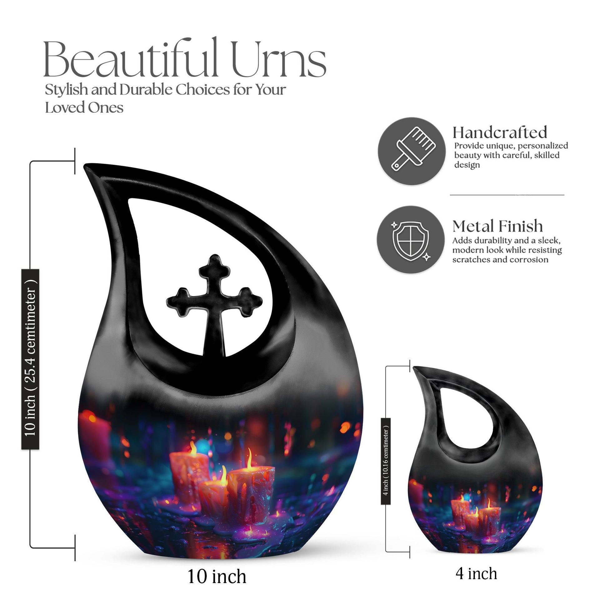 10 inch Neon Melting Cross Drop Large Urn