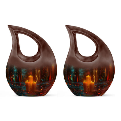 Personalized Candle Memorial Urn for Adult Male - 10-inch, 200 cu in - Yatskia
