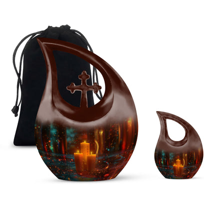 Personalized Candle Memorial Urn for Adult Male - 10-inch, 200 cu in - Yatskia