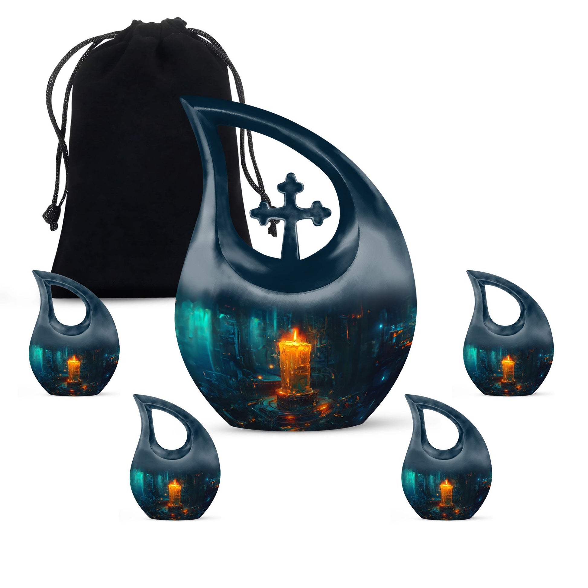 Flaming Candle Urns For Loved Ones - Magical Cremation Ashes Large Urn