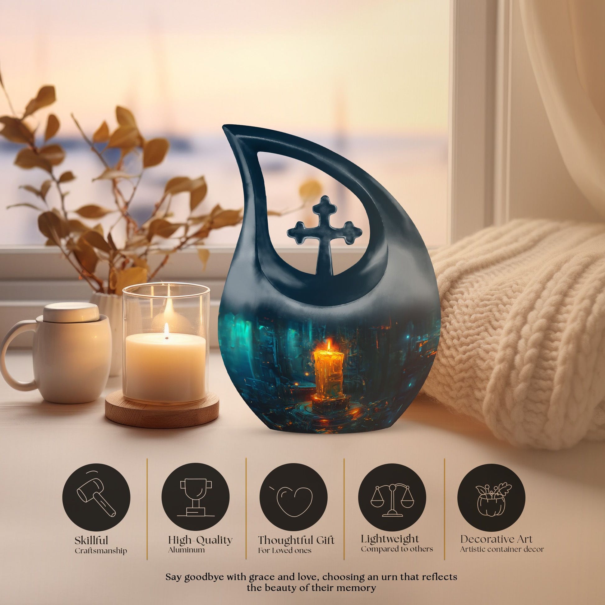 10 Inch Neon Solitude Urn 