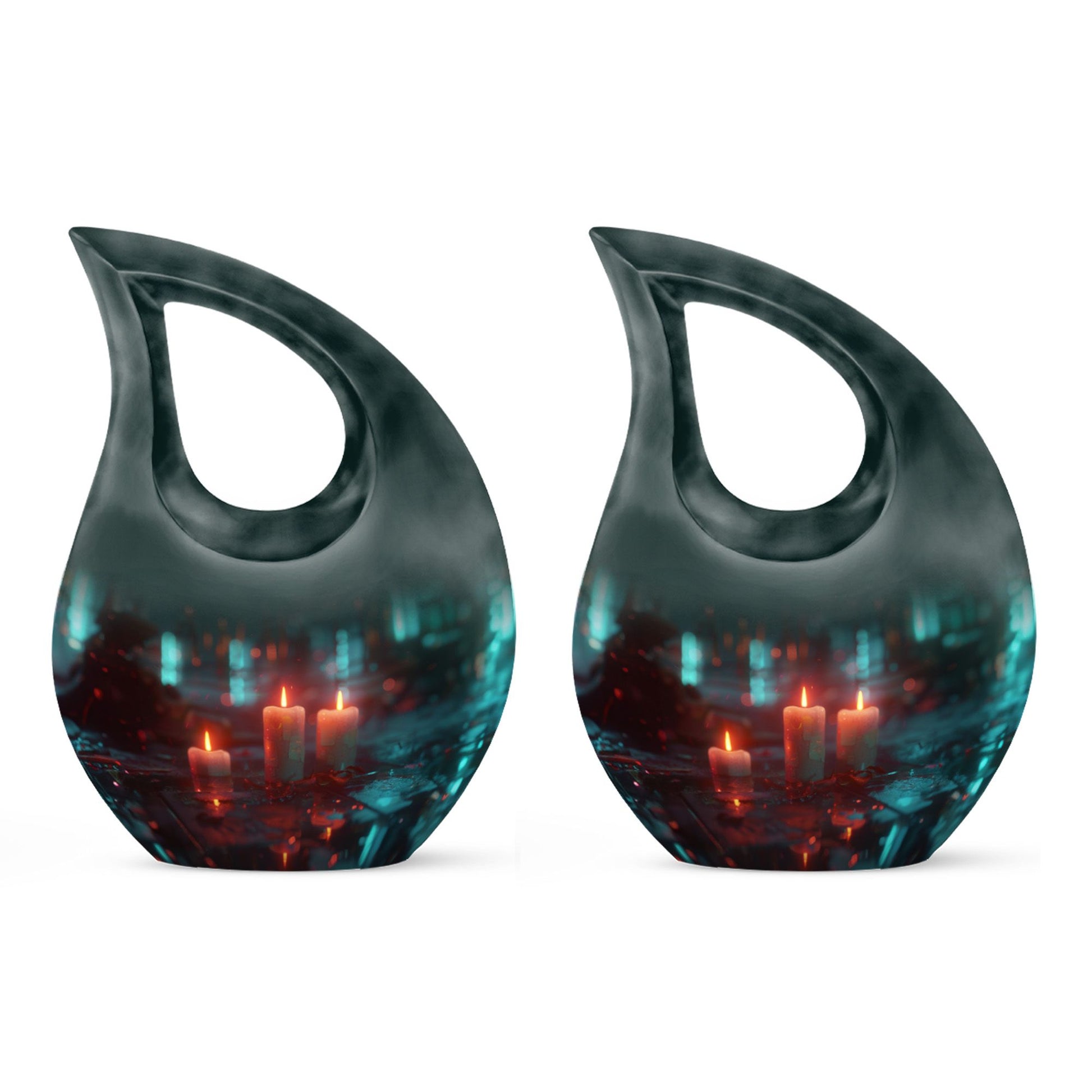 Neon Rainfall Memorial Urn - Candle Themed Cremation Urn For Ashes