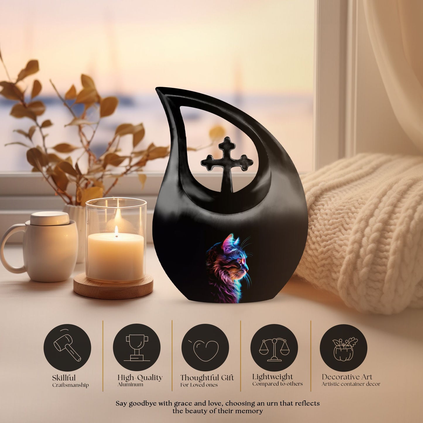 Mystical Neon Urn for ashes