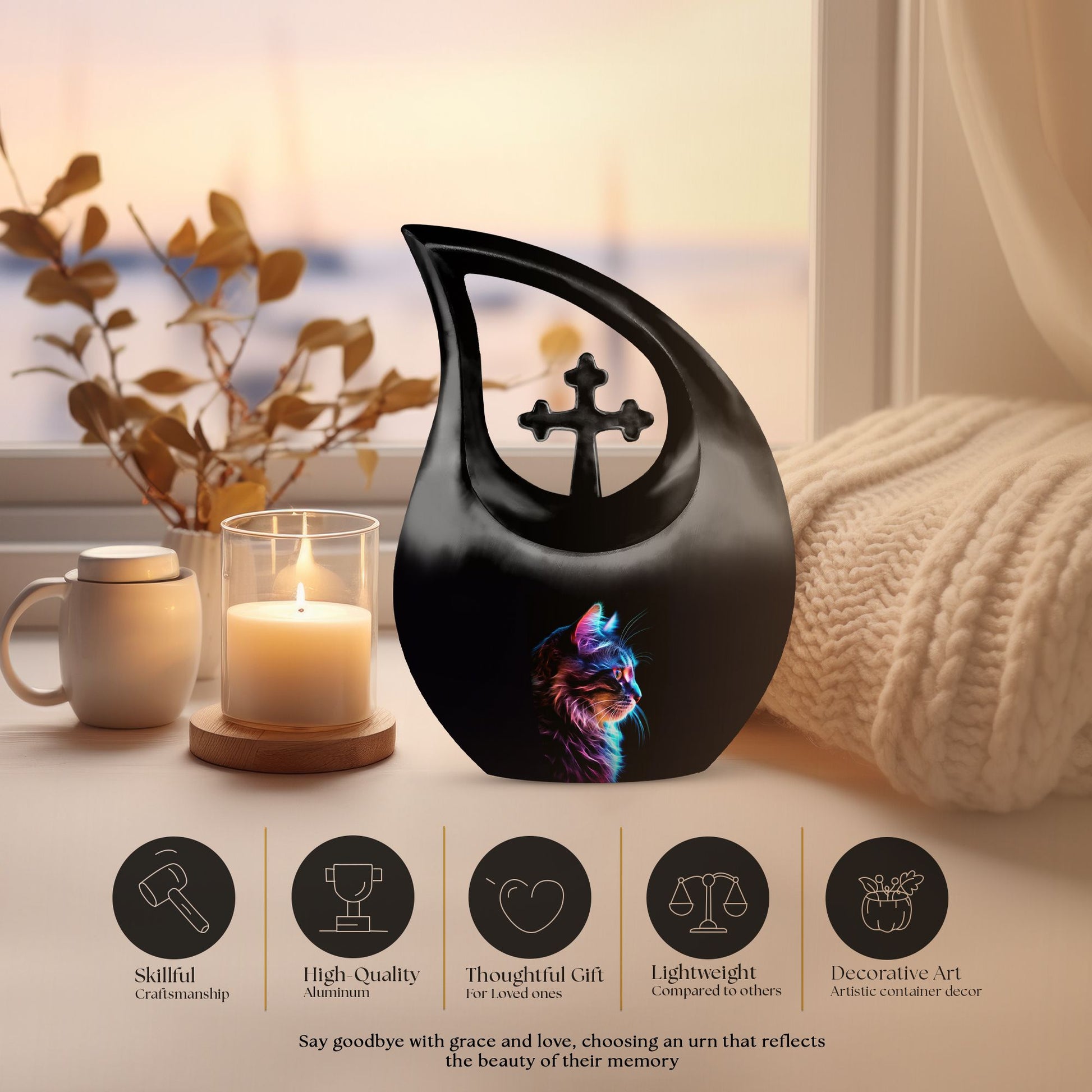Mystical Neon Urn for ashes