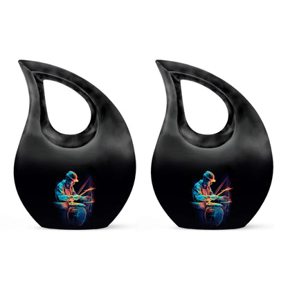 Luminous Drummer Silhouette Urn