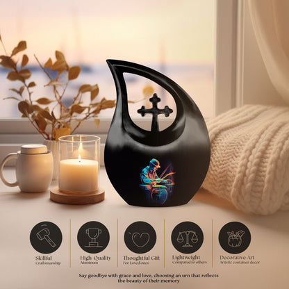 Luminous Drummer Silhouette Urn