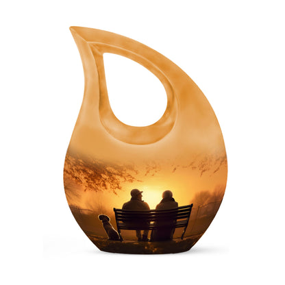 Personalized Couple Cremation Urn for Human Ashes - 10-inch, 200 cu in - Yatskia