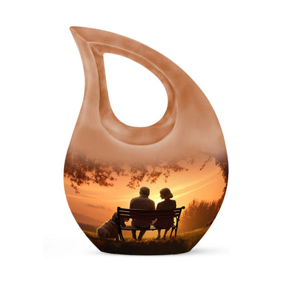 Personalized Couple Memorial Urn for Human Ashes - 10-inch, 200 cu in - Yatskia