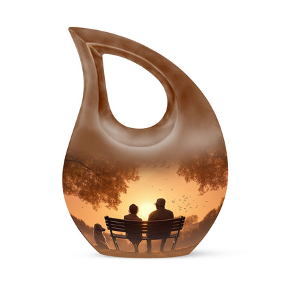 Personalized Couple Cremation Urn for Human Ashes - 10-inch, 200 cu in - Yatskia