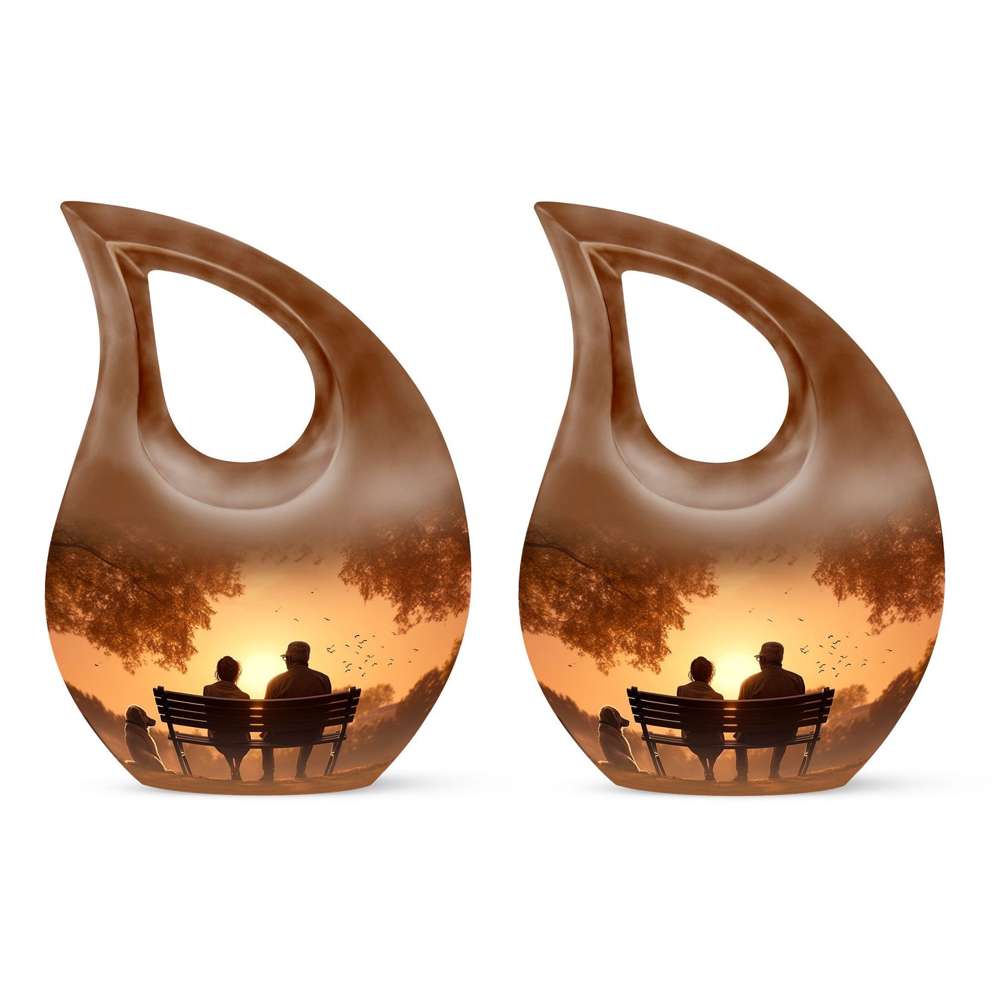 Personalized Couple Cremation Urn for Human Ashes - 10-inch, 200 cu in - Yatskia