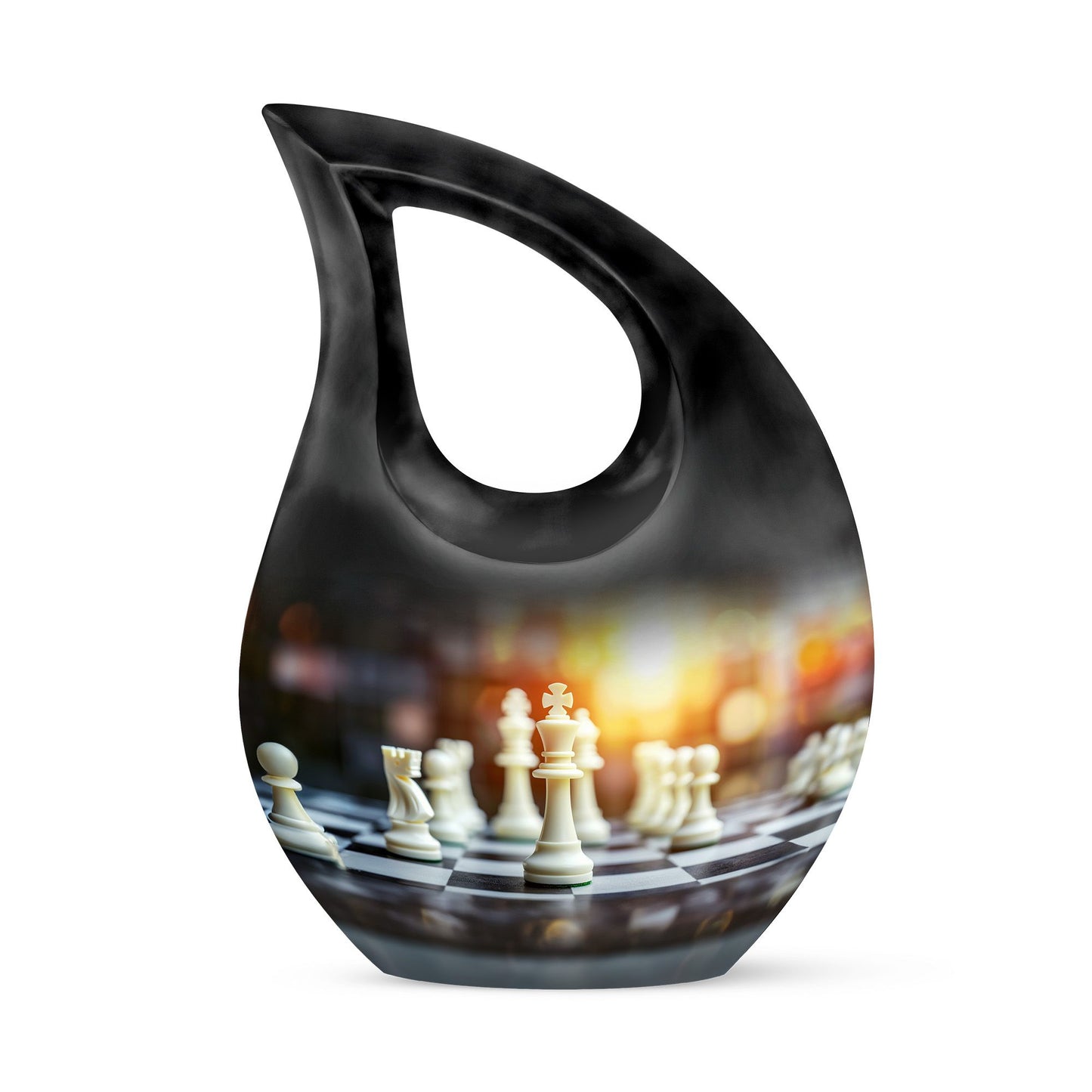 Personalized Chess Cremation Urn for Women - 10-inch, 200 cu in - Yatskia