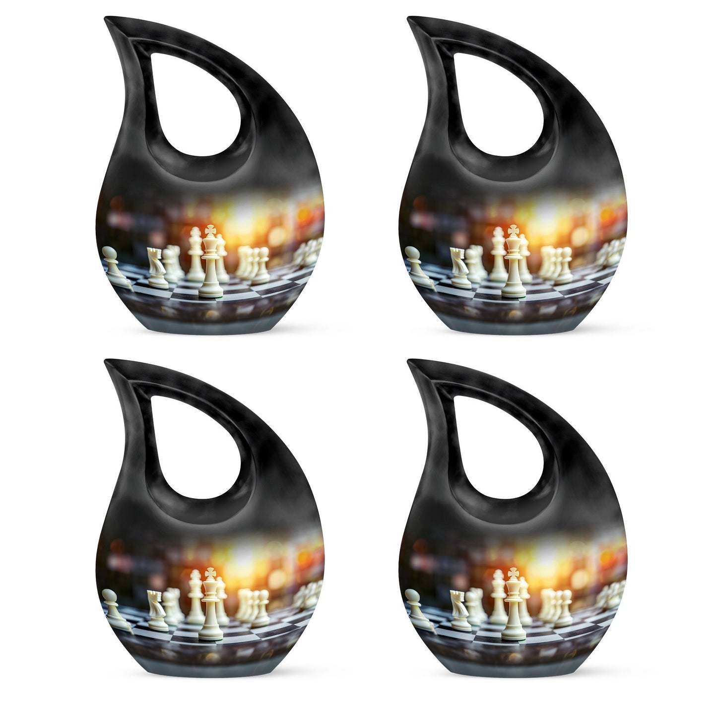 Chess themed Cross Drop Funeral Urn