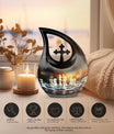 Chess themed Cross Drop Funeral Urn