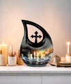 Chess themed Cross Drop Funeral Urn
