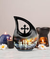 Chess themed Cross Drop Funeral Urn