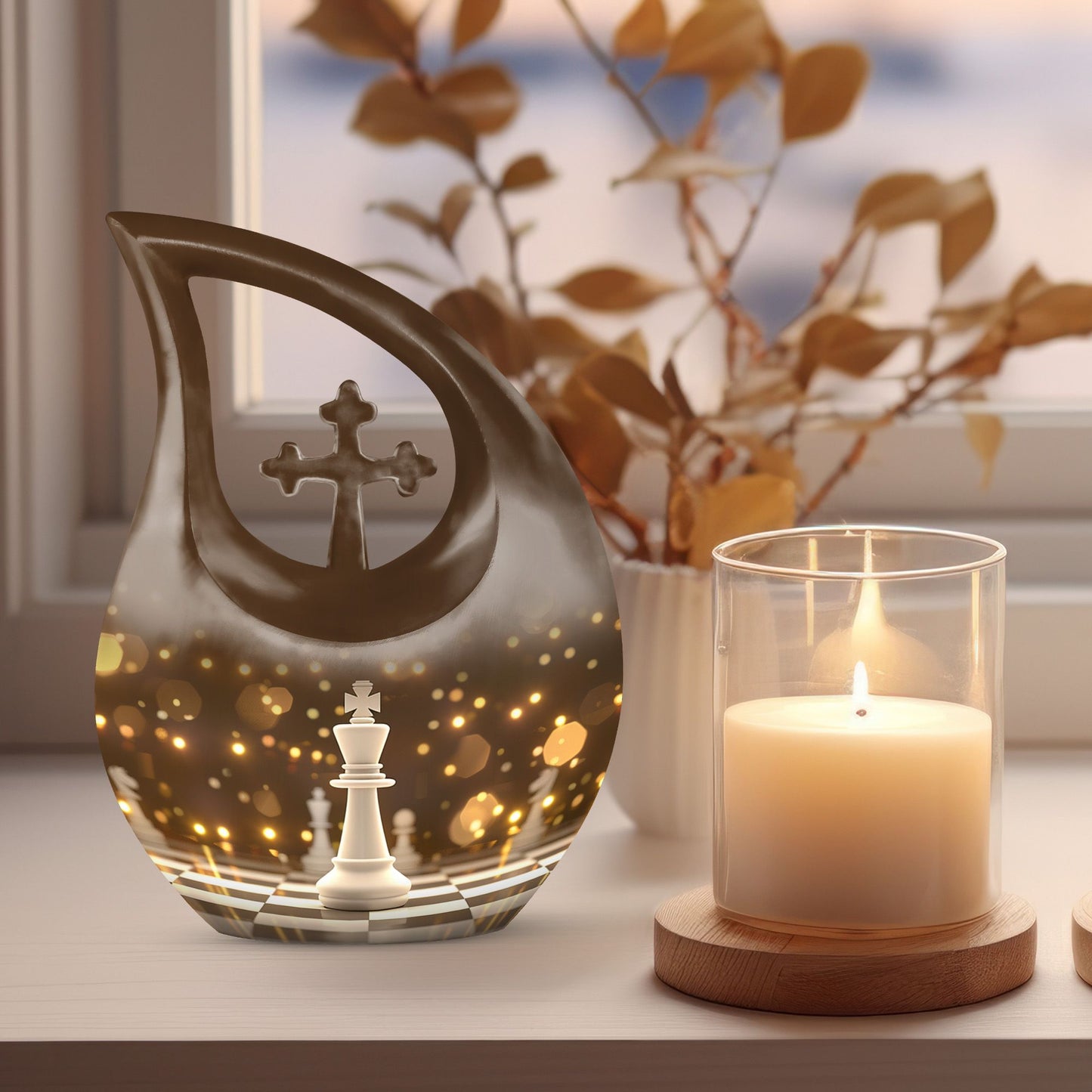 Cross Drop Chess Urn