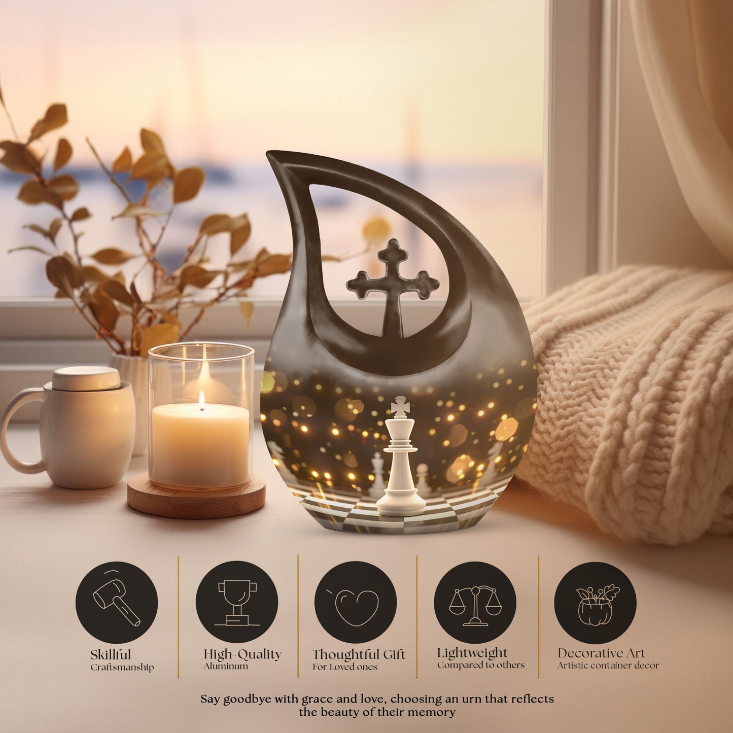 Cross Drop Chess Urn