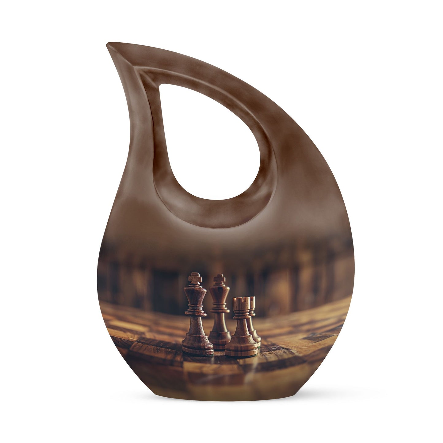 Chess themed Cross Drop design Urn