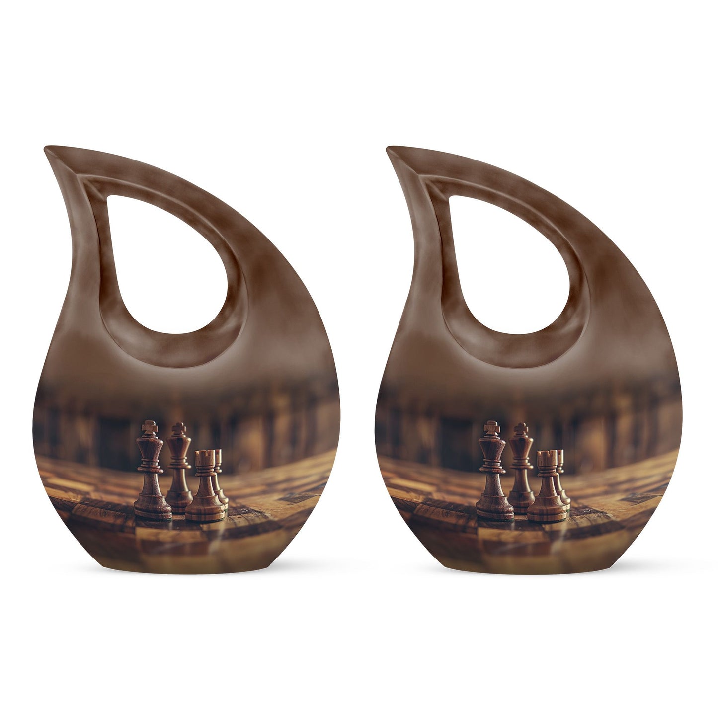 Chess themed Cross Drop design Urn