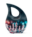 Chess-themed Cross Drop Memorial Urn