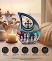 Chess-themed Cross Drop Memorial Urn