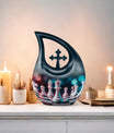 Chess-themed Cross Drop Memorial Urn